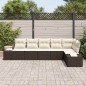 vidaXL Set di divani da giardino di 6 pezzi con cuscini in rattan marrone
