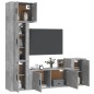 Set di Mobili Porta TV 5 pz Grigio Cemento in Legno Multistrato Set di Mobili Porta TV 5 pz Grigio Cemento in Legno Multistrato