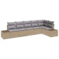 vidaXL Set Divano da Giardino a 6 Pezzi con Cuscini Beige in Rattan