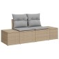 vidaXL Set Divano da Giardino a 6 Pezzi con Cuscini Beige in Rattan