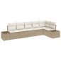 vidaXL Set di divani da giardino a 6 pezzi con cuscini beige in polyrattan