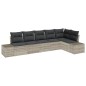 vidaXL Set Divano da Giardino 6 Pezzi con Cuscini Grigio Chiaro in Rattan Polietilene.