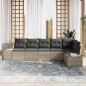 vidaXL Set Divano da Giardino 6 Pezzi con Cuscini Grigio Chiaro in Rattan Polietilene.