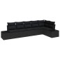 vidaXL Set di divani da giardino 6 pezzi con cuscini Nero Polyrattan