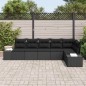 vidaXL Set di divani da giardino 6 pezzi con cuscini Nero Polyrattan