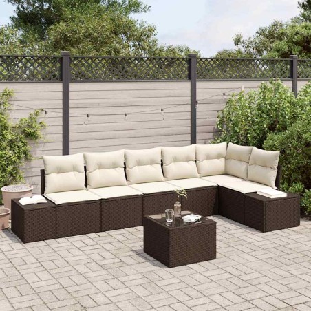 vidaXL Set di divani da giardino 6 pezzi con cuscini grigi in polyrattan