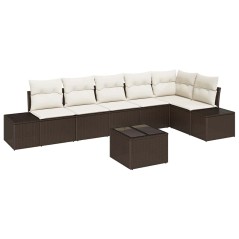 vidaXL Set di divani da giardino 6 pezzi con cuscini grigi in polyrattan