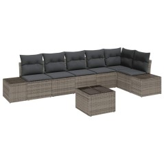 vidaXL Set di Divani da Giardino da 6 Pezzi con Cuscini in Polyrattan Nero
