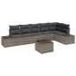 vidaXL Set di Divani da Giardino da 6 Pezzi con Cuscini in Polyrattan Nero