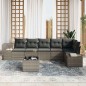 vidaXL Set di Divani da Giardino da 6 Pezzi con Cuscini in Polyrattan Nero
