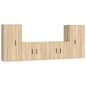Set di Mobili Porta TV 4 pz Rovere Sonoma in Legno Multistrato Set di Mobili Porta TV 4 pz Rovere Sonoma in Legno Multistrato