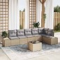 vidaXL Set di Divani da Giardino da 7 Pezzi con Cuscini in Rattan Polietilene Nero