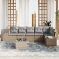 vidaXL Set di Divani da Giardino da 7 Pezzi con Cuscini in Rattan Polietilene Nero