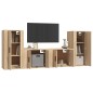 Set di Mobili Porta TV 4 pz Rovere Sonoma in Legno Multistrato Set di Mobili Porta TV 4 pz Rovere Sonoma in Legno Multistrato