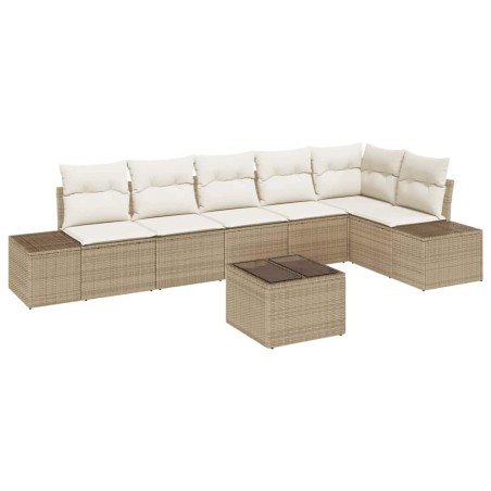 vidaXL Set di Divani da Giardino con Cuscini Marrone Polyrattan
