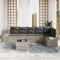 vidaXL Set Divano da Giardino 7 Pezzi con Cuscini Grigio Rattan Sintetico vidaXL Set Divano da Giardino 7 Pezzi con Cuscini Grigio Rattan Sintetico