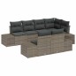 vidaXL Set Divano da Giardino 7 Pezzi con Cuscini Grigio Polyrattan
