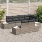 vidaXL Set Divano da Giardino 7 Pezzi con Cuscini Grigio Polyrattan