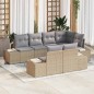 vidaXL Set divano da giardino 7 pezzi con cuscini beige polyrattan