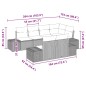 vidaXL Set di Divani da Giardino in 7 Pezzi con Cuscini Grigio Chiaro Polyrattan