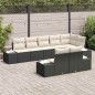 vidaXL Set Divano da Giardino 8 Pezzi con Cuscini Nero Polyrattan