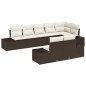 vidaXL Set Divano da Giardino a 8 pezzi con Cuscini Marrone Polirattan