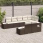 vidaXL Set Divano da Giardino a 8 pezzi con Cuscini Marrone Polirattan
