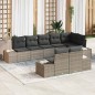 vidaXL Set di divani da giardino 8 pezzi con cuscini Grigio Polyrattan vidaXL Set di divani da giardino 8 pezzi con cuscini Grigio Polyrattan