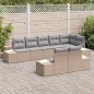 vidaXL Set di Divani da Giardino da 8 Pezzi con Cuscini Beige Polyrattan