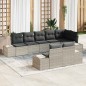 vidaXL Set di Divani da Giardino da 8 Pezzi con Cuscini Grigio Chiaro Polyrattan vidaXL Set di Divani da Giardino da 8 Pezzi con Cuscini Grigio Chiaro Polyrattan