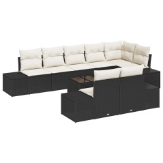vidaXL Set di divani da giardino a 8 pezzi con cuscini Rattan Polyrattan marrone