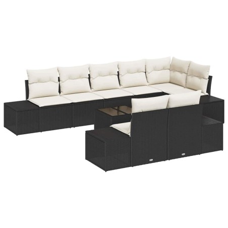 vidaXL Set di divani da giardino a 8 pezzi con cuscini Rattan Polyrattan marrone