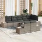 vidaXL Set Divano da Giardino 8 Pezzi con Cuscini Grigi in Rattan Sintetico