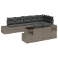 vidaXL Set Divano da Giardino 8 Pezzi con Cuscini Grigi in Rattan Sintetico