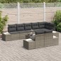 vidaXL Set Divano da Giardino 8 Pezzi con Cuscini Grigi in Rattan Sintetico