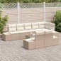 vidaXL Set da giardino 9 pezzi con cuscini in polyrattan marrone