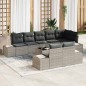 vidaXL Set Divano da Giardino 9 Pezzi con Cuscini Grigio Polyrattan
