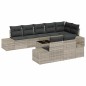 vidaXL Set Divano da Giardino 9 Pezzi con Cuscini Grigio Polyrattan