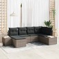 vidaXL Set Divano da Giardino 6 Pezzi con Cuscini Grigio Polyrattan