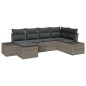 vidaXL Set Divano da Giardino 6 Pezzi con Cuscini Grigio Polyrattan