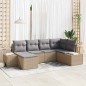 vidaXL Set da giardino 6 pezzi di con cuscini beige in rattan