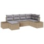 vidaXL Set da giardino 6 pezzi di con cuscini beige in rattan