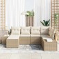 vidaXL Set divano da giardino 6 pezzi con cuscini - Rattan poliestere beige