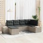 vidaXL Set divano giardino con cuscini grigi in polyrattan