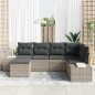 vidaXL Set divano giardino con cuscini grigi in polyrattan