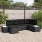 vidaXL Set di divani da giardino 6 pezzi con cuscini in polyrattan nero