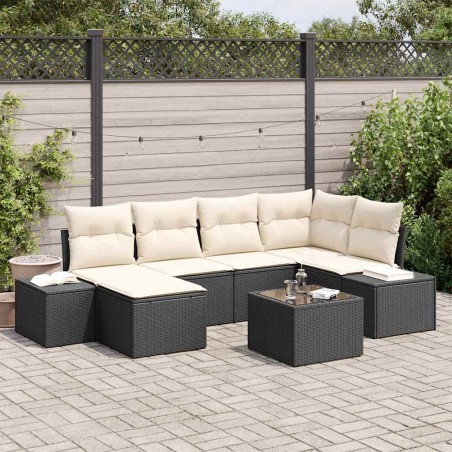 vidaXL Set da giardino 6 pezzi con cuscini in polyrattan marrone