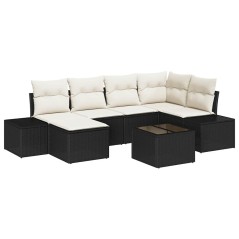 vidaXL Set da giardino 6 pezzi con cuscini in polyrattan marrone