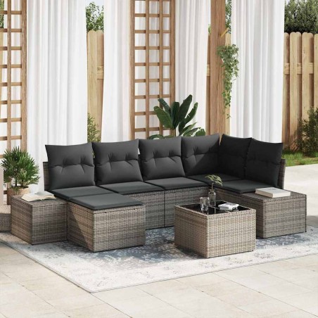 vidaXL Set Divano Giardino 6 Pezzi con Cuscini Rattan Nero in Polyrattan