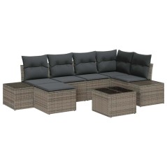 vidaXL Set Divano Giardino 6 Pezzi con Cuscini Rattan Nero in Polyrattan